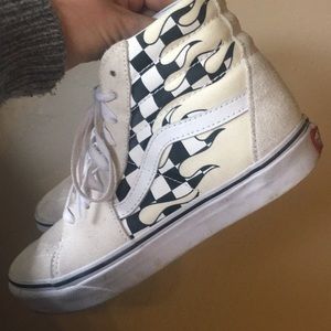 Vans Checker Flame Sk8-Hi Classic True White